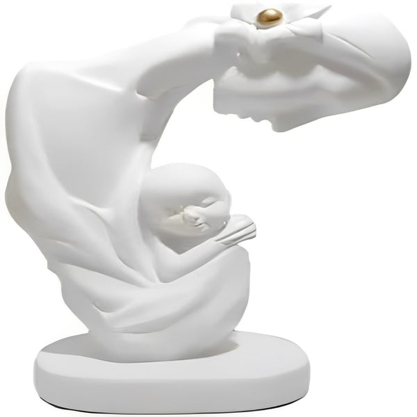 Mother Child Love Handcrafted Statue ,Showpiece Gift Home Decor | Newborn Baby Child | White