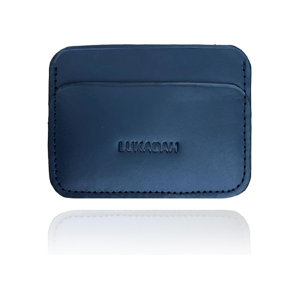 Leather Card Holder (Space Blue)