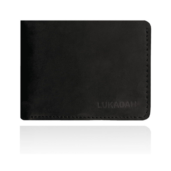 Leather Wallet Genuine Full Grain (Ink Black)
