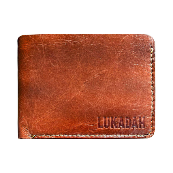 LUKAHDAH - Men's Leather Wallet (Dollar Size - Brown)