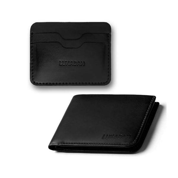 Leather Wallet & Card Holder (Black)