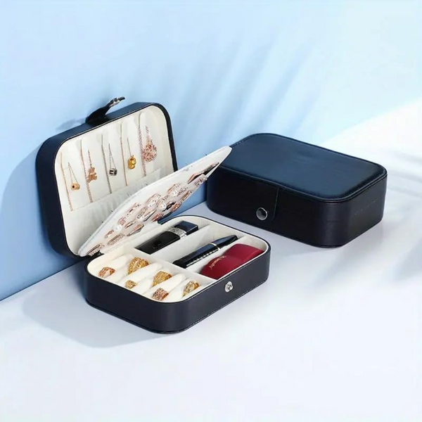 Jewelry Box Portable Korean Style Multi-function For Women (Black)