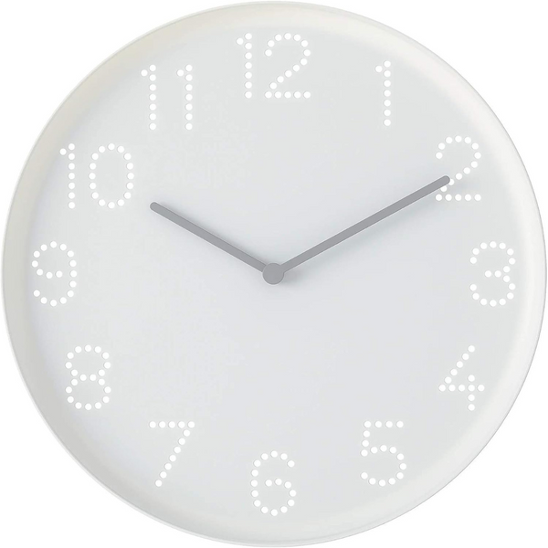 Lukadah Wall Clock (25 Cm, 9 Inch, White) - Analog, Plastic