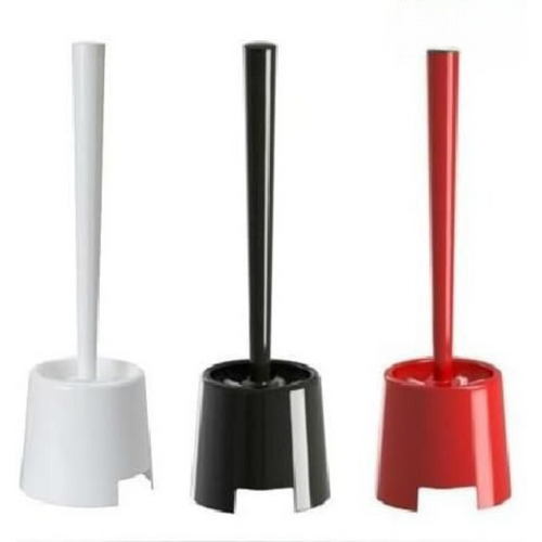 LUKADAH Black Toilet Cleaning Brush with Holder