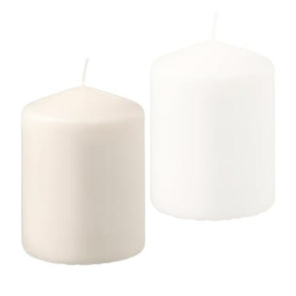 Unscented Block Candles - Pack of 4 - Burning Time 15 Hour)