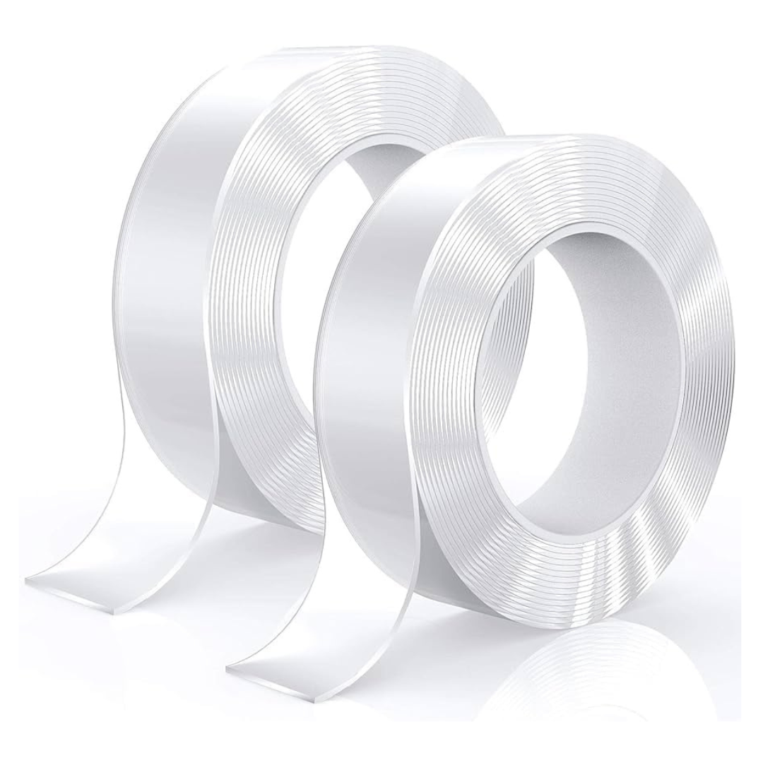Double Sided Nano Tape, Transparent Acrylic ReUse Waterproof (Pack 2)