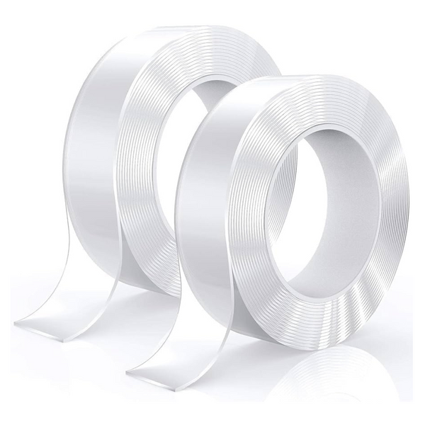 Double Sided Nano Tape, Transparent Acrylic ReUse Waterproof (Pack 2)
