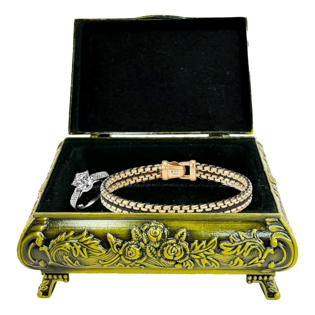 Dubai City Carved Embossed Vintage Treasure Box ,Jewelry Storage(Golden)