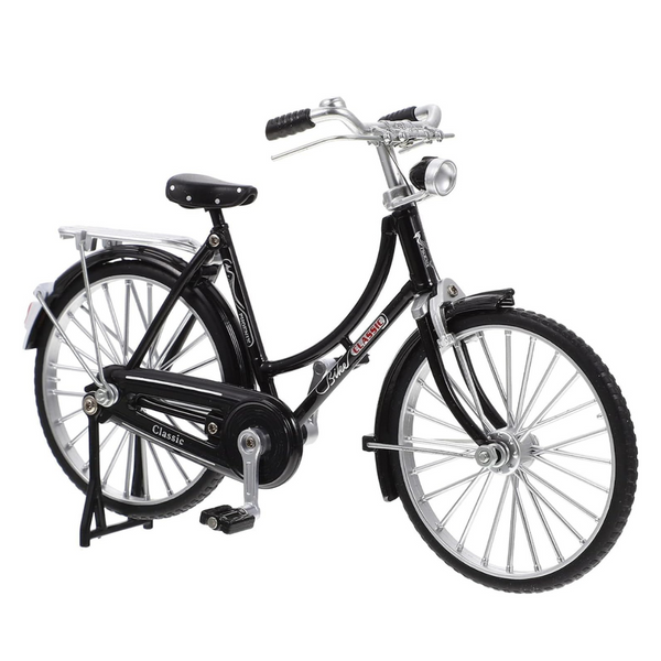 Miniature Alloy Racing Cycle Finger Bicycle Toy Decoration for Bicycle Enthusiasts (Black)