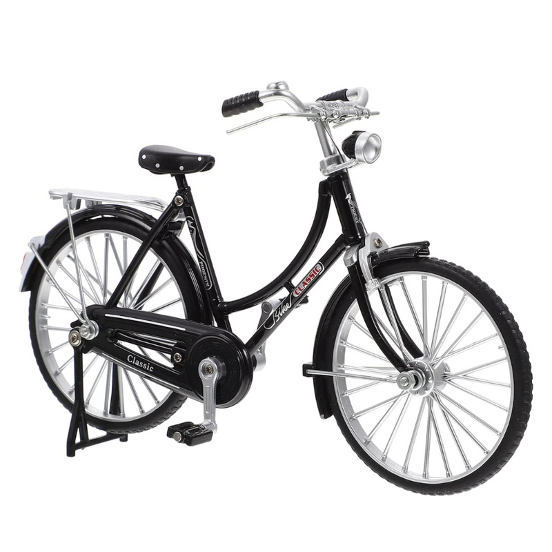 Miniature Alloy Racing Cycle Finger Bicycle Toy Decoration for Bicycle Enthusiasts (Black)