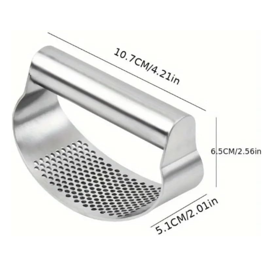 Garlic & Ginger Crusher, Mincer, Stainless Steel, Rust Proof, Dishwasher Safe - 1 Pc