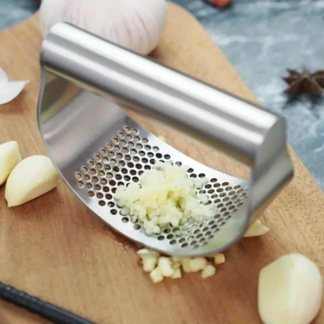 Garlic & Ginger Crusher, Mincer, Stainless Steel, Rust Proof, Dishwasher Safe - 1 Pc
