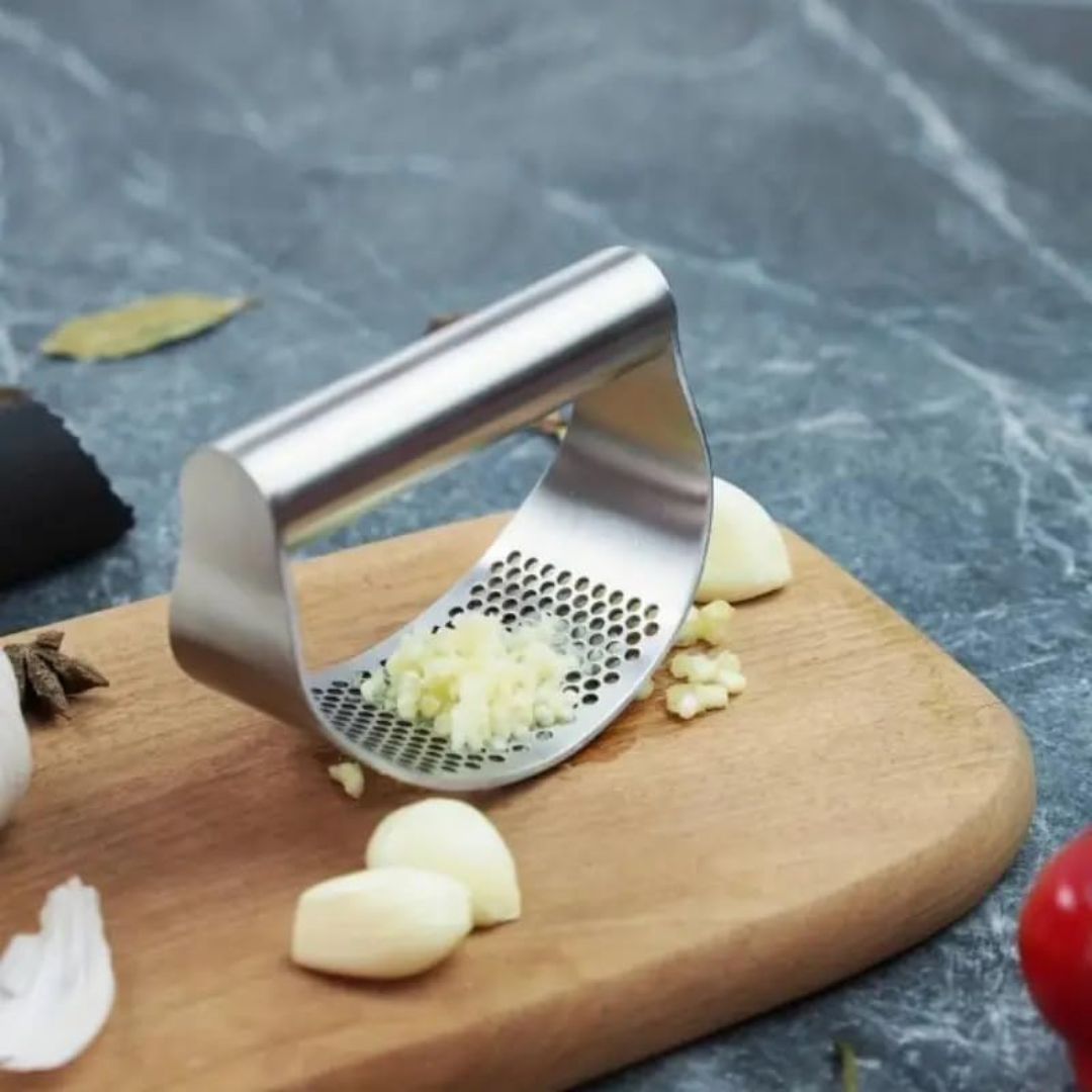 Garlic & Ginger Crusher, Mincer, Stainless Steel, Rust Proof, Dishwasher Safe - 1 Pc
