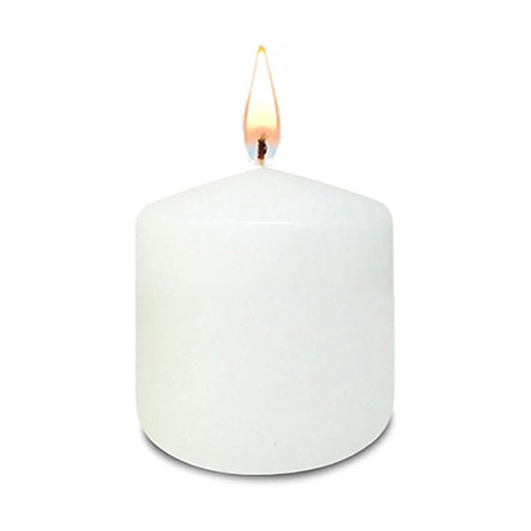 Unscented Medium Pillar Candle - Smokeless, Long Burning, Premium Wax (1 M Size)