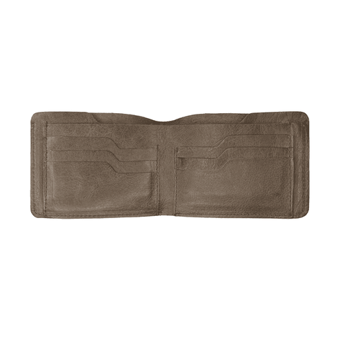 LUKADAH - Wallet Leather Genuine Full Grain Card Holder (Brown Seaweed )