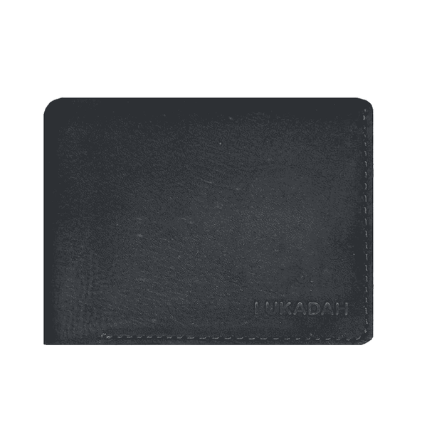 LUKADAH - Wallet Leather Genuine Full Grain (Charcoal)