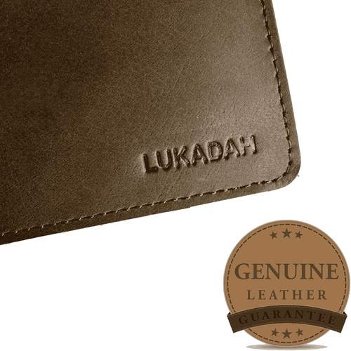 LUKADAH - Wallet Leather Genuine Full Grain (Matt Brown)