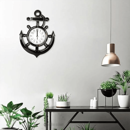 Lukadah Anchor Wall Clock - Nautical Decor for Home or Office