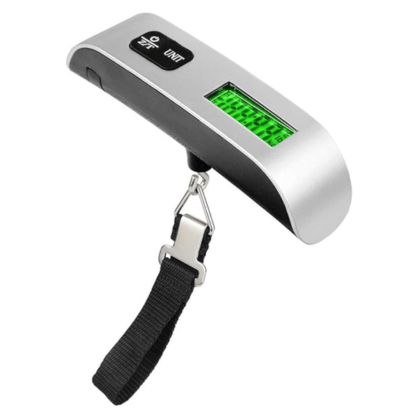 Lukadah Digital Luggage Scale Portable Travel Weight Checker, 50kg Capacity, Stainless Steel, LCD Display