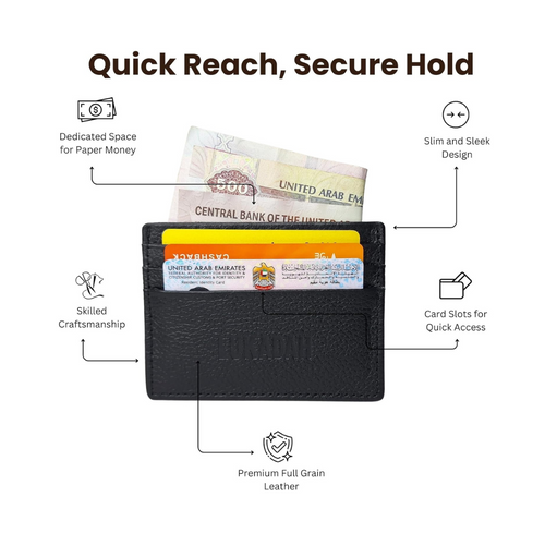 Leather Card Holder (Charcoal)