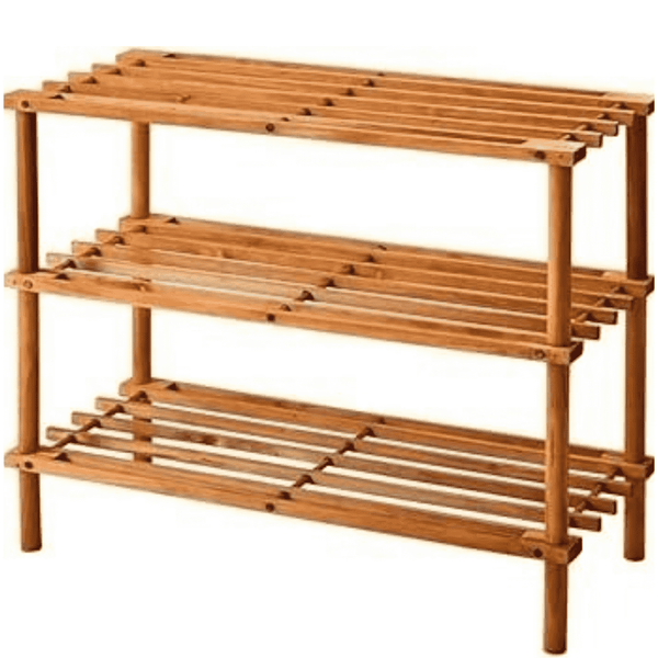 3-Tier Solid Fir Wood Shoe Rack Shelf Stand