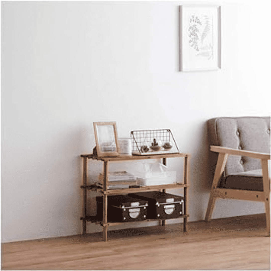 3-Tier Solid Fir Wood Shoe Rack Shelf Stand