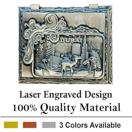 Dubai City Carved Vintage Treasure Box - Silver Jewelry Storage and Home Decor