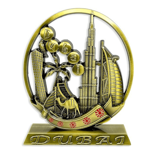Dubai City Carved Souvenir Decor Figurine - Bronze Metal Craft for Home & Office