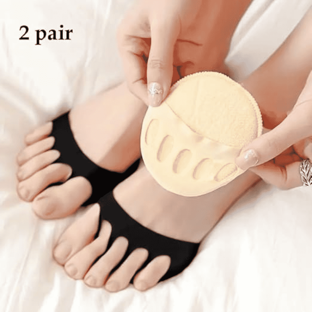 Forefoot Cushion Pads, Non-slip High Heels Invisible Socks, Women's Stockings(Pack of 2 )