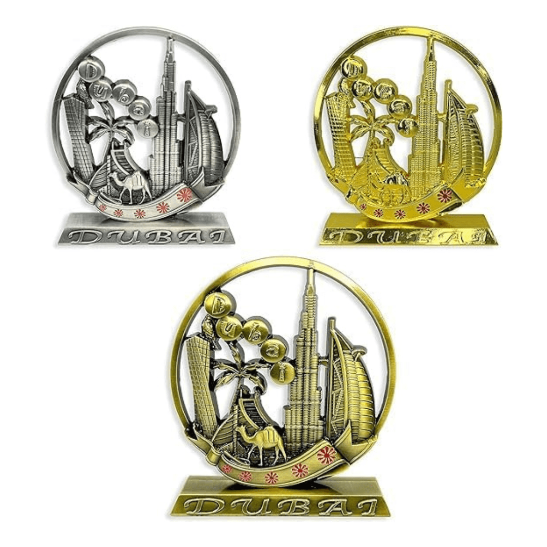 Dubai City Carved Souvenir Decor Figurine - Bronze Metal Craft for Home & Office