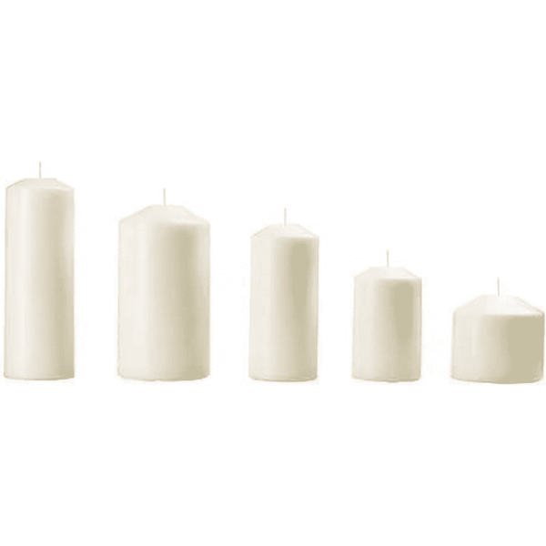 3 X Unscented Block Candle - Set of 5, Natural