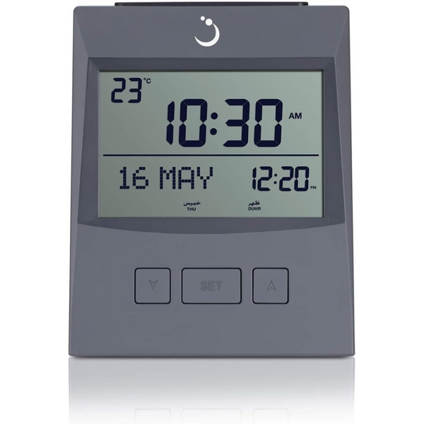 Lukadah Digital Azan Table Clock - Prayer Clock with Worldwide Prayer times & Multiple Azan Sounds