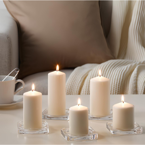 Lukadah Fenomen Unscented Block Candle, Set Of 5, Natural