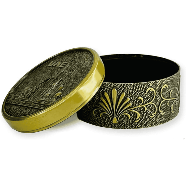 Dubai City Carved Embossed Vintage Treasure Box ,Jewelry Storage (Gold)