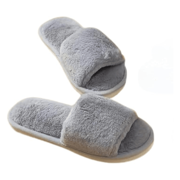 Plush Lined Slippers - Soft Sole, Warm and Cozy Indoor/Outdoor Shoes with Fluffy Fur