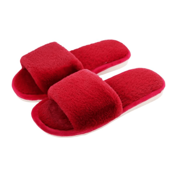 Plush Lined Slippers - Soft Sole, Cozy Indoor/Outdoor Shoes with Fluffy Fur