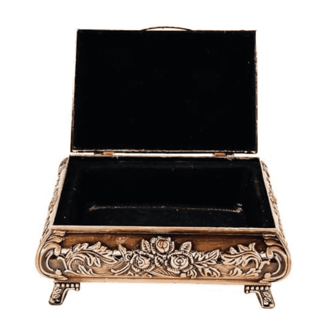Dubai City Carved Embossed Vintage Treasure Box ,Jewelry Storage(Copper Brown)
