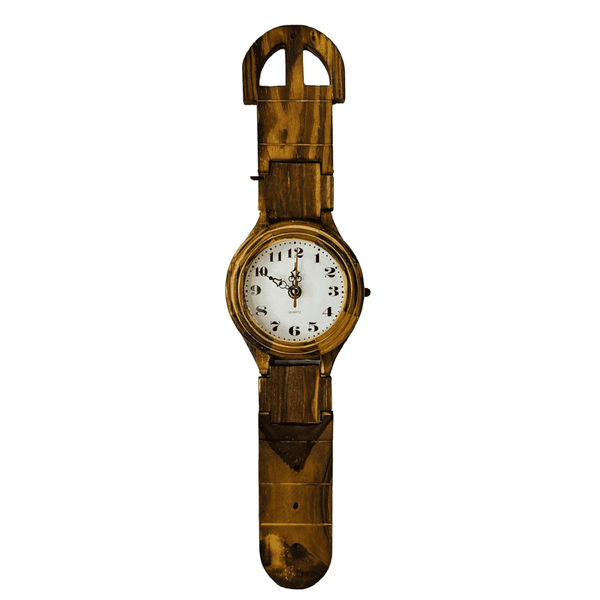Handcrafted Wooden Wrist Watch Style Beautiful Wall Clock