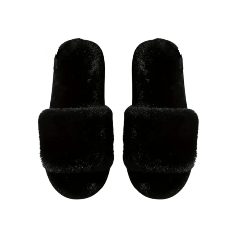 Plush Lined Slippers - Soft Sole, Warm & Cozy Indoor/Outdoor Shoes with Fluffy Fur