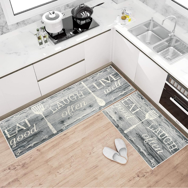 Kitchen Rugs & Mats Washable-Non-Skid Soft Absorbent , 2pcs