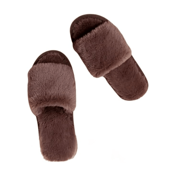 Plush Lined Slippers - Soft Sole, Warm & Cozy Indoor/Outdoor Slippers with Fluffy Fur