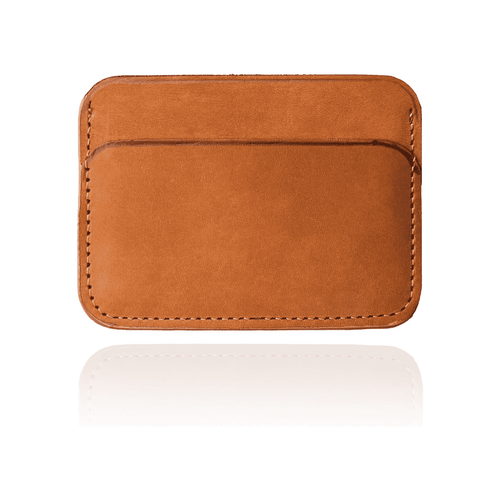 LUKADAH - Genuine Full Grain Handmade Leather card holder (Peanut Brown)